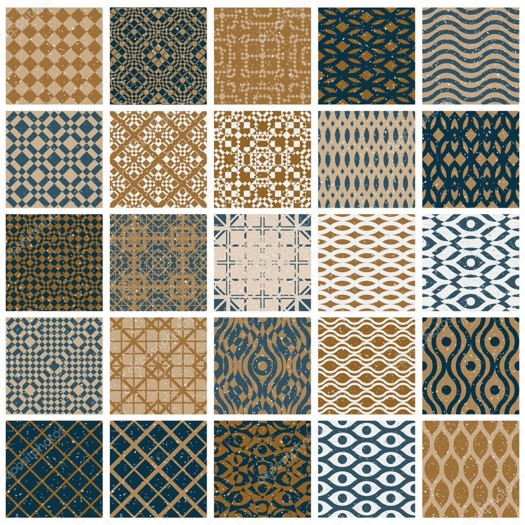 Vintage tiles seamless patterns.