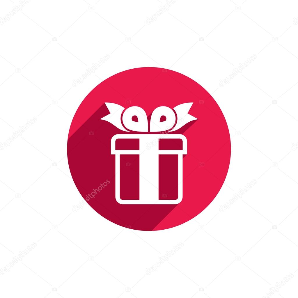Gift box vector simple single color icon isolated on white backg