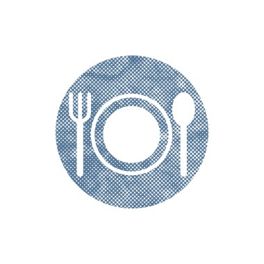 Płyta sztućce z pikseli rastra drukarki punktów tekstury.