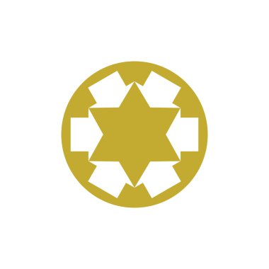 Oklarla oluşturulan altı nokta yıldız, vektör sembolü.