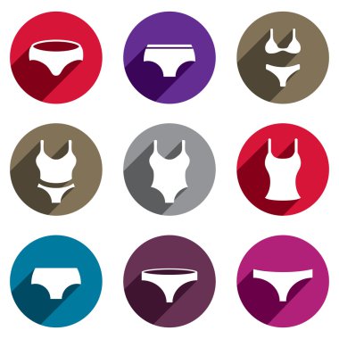 kadın iç çamaşırı vektör Icon set.