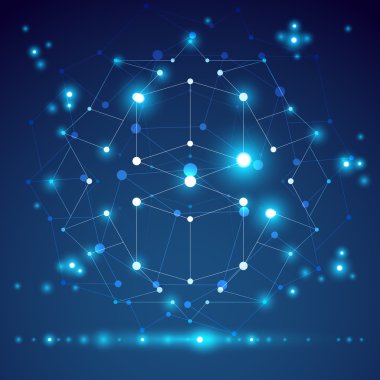 3D poligonal geometrik kafes nesnesini, vektör soyut tasarım eleme