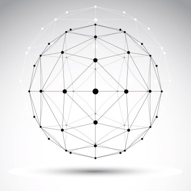 soyut geometrik 3d tel kafes nesnesi, modern dijital technolog