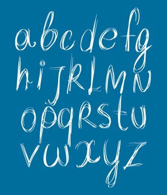 Kaligrafik yazı tipi, vektör alfabesi harfleri.