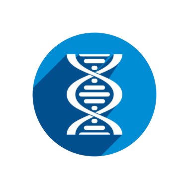 Beyaz arkaplanda DNA vektör simgesi izole edildi.