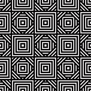 Dikişsiz siyah beyaz geometrik desen, basit vektör backgr