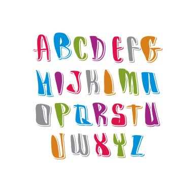 Calligraphic script, vector alphabet letters set, vector font. clipart