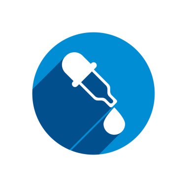 Düşürme vektör simgesi, tıbbi pipet, göz damlası.