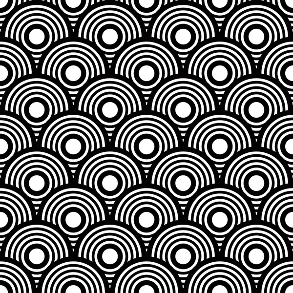 Nahtloser schwarz-weißer geometrischer Vektorhintergrund, einfache Str — Stockvektor