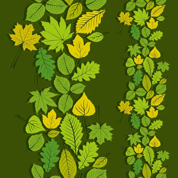 Leaves seamless wallpaper background, vector natural endless pat — Stock Vector
