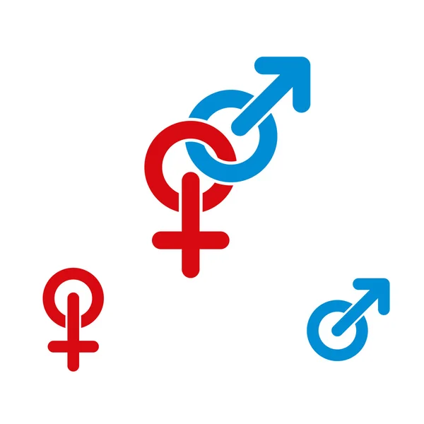 Man en vrouw symbolen combinatie vector pictogram geïsoleerd. — Stockvector