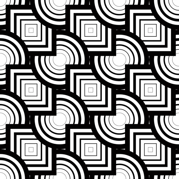 Seamless geometric pattern, simple vector black and white stripe — Stock Vector