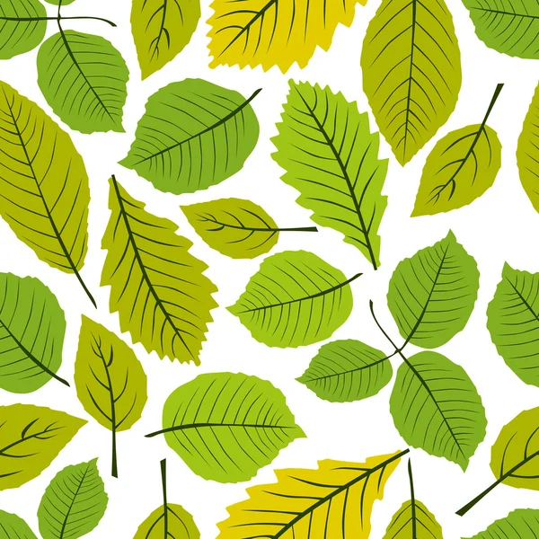 Hermosas hojas patrón sin costuras, vector natural sin fin backgr — Archivo Imágenes Vectoriales