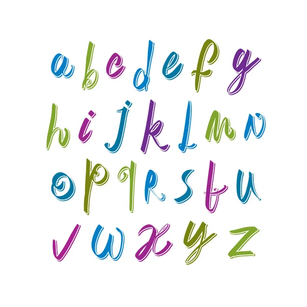 Fuente caligráfica, letras vectoriales del alfabeto. — Vector de stock