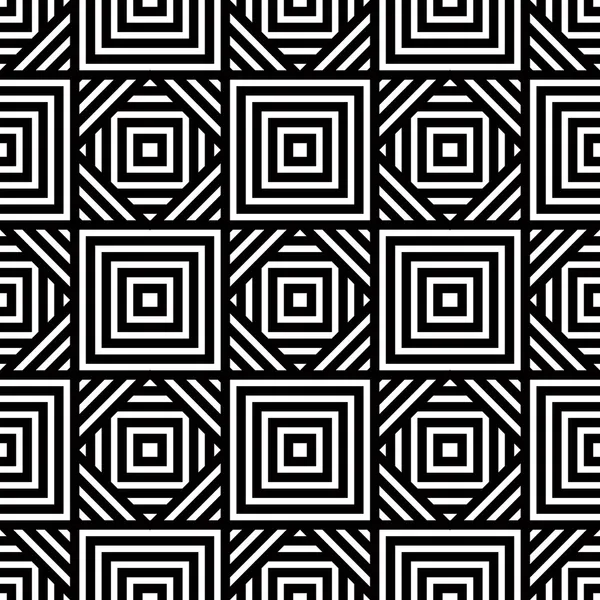 Seamless black and white geometric pattern, simple vector backgr — Stock Vector