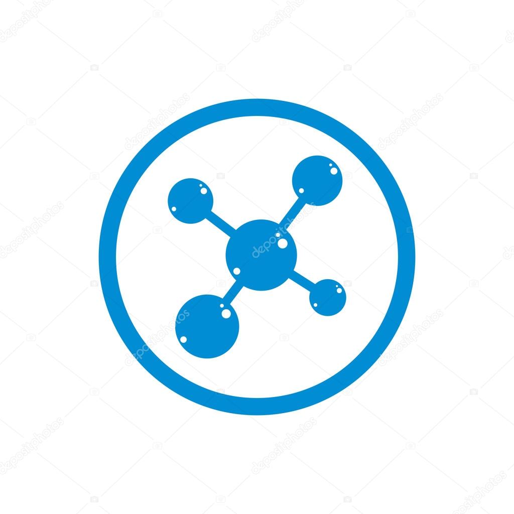 Molecule icon, single color vector symbol.