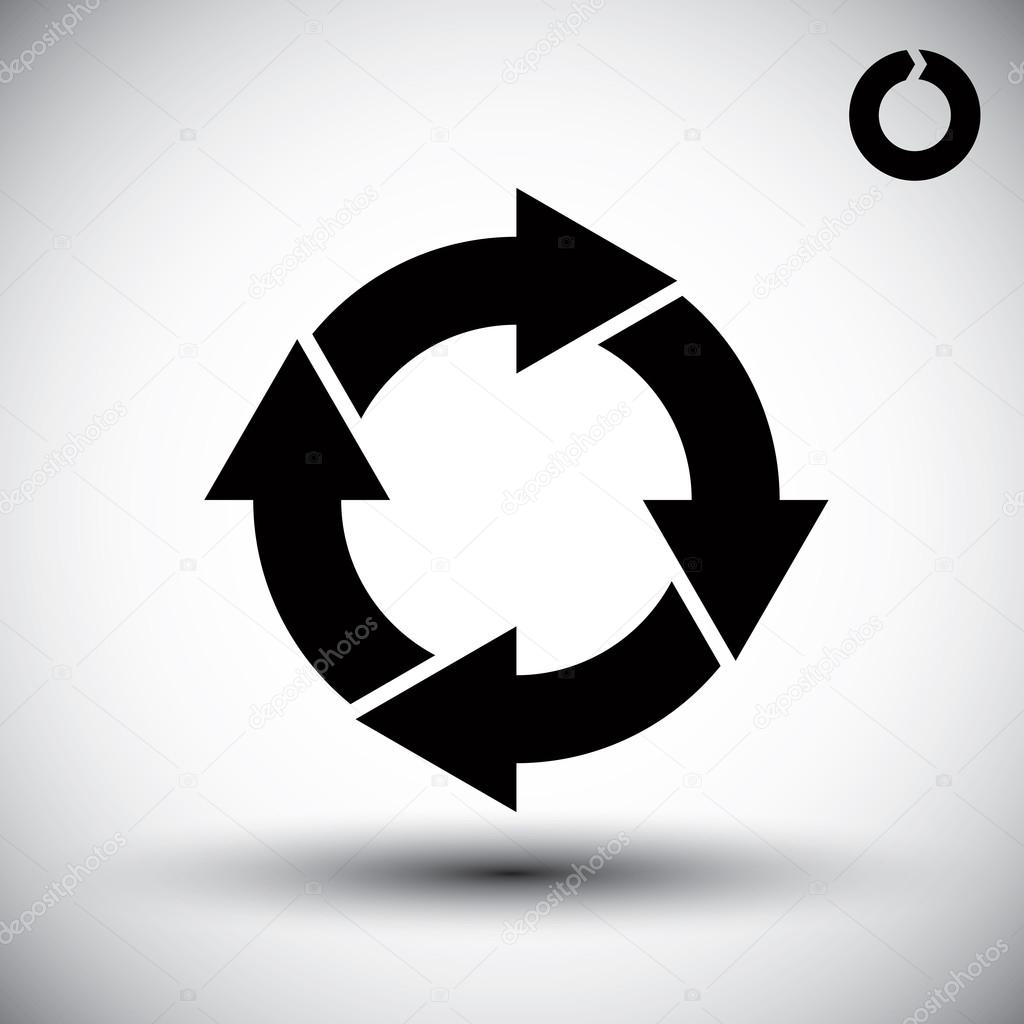 Reload refresh arrows loop vector simple single color icon.