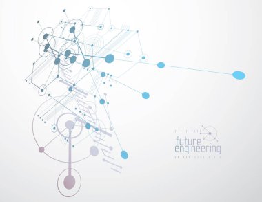 Daireler ve çizgilerden yapılmış mühendislik teknolojisi vektör duvar kağıdı. Modern geometrik bileşim şablon ve düzen olarak kullanılabilir. Soyut teknik arkaplan.