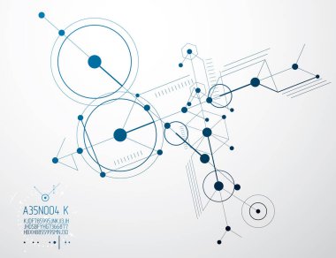 Gelecekçi soyut vektör teknolojisi arka planı. Makine mühendisliği duvar kağıdı.