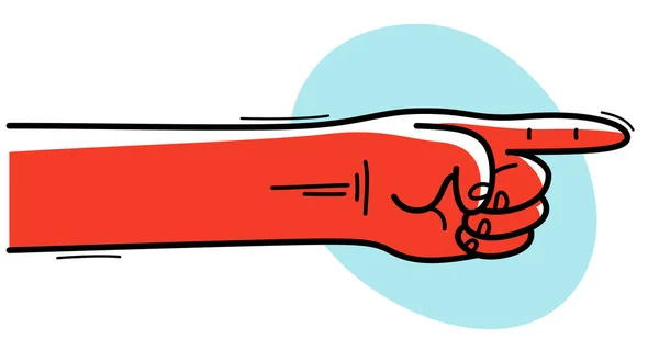 Pointing Hand Illustration Oder Design Element Vektor Flache Zeichnung Isoliert — Stockvektor