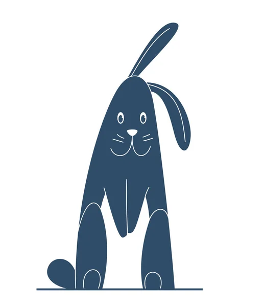 在白色背景下孤立出有趣的卡通兔子矢量图解 — 图库矢量图片