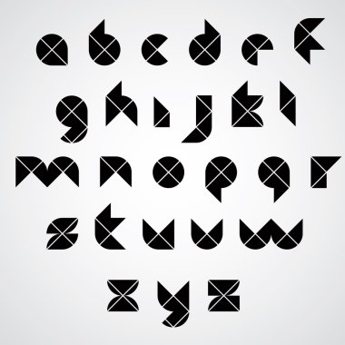 edikula ile yapılan dijital tarzı basit geometrik yazı.