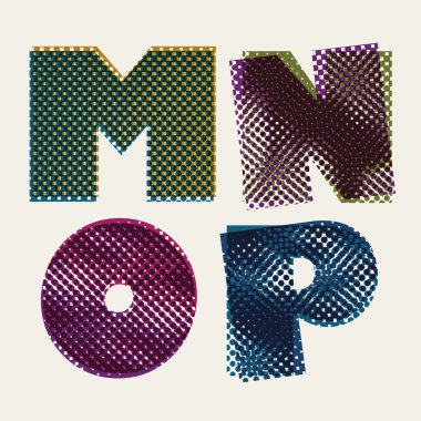 yarı tonlu noktalar font, kirli grunge renk piksellerini yazdırma Letonyalı doku.