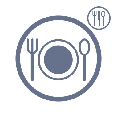 Tabak çatalı ve kaşık simgesi.