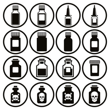 Tıp Şişeler Icon set.