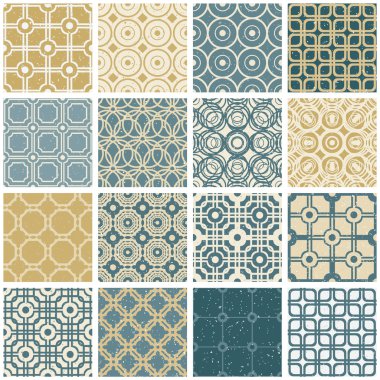 antika çini Dikişsiz desen set 2.