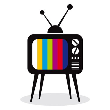 Retro TV set vektör simgesi.