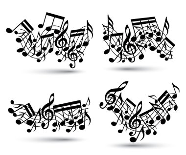 müzik notaları personel seti.