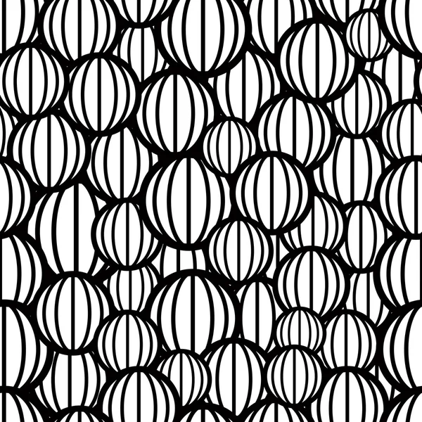 Black and white spheres seamless pattern, vector background. — Stock Vector