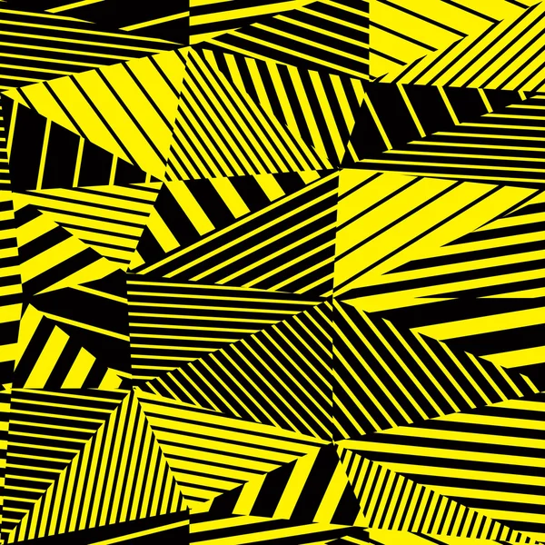 Modello geometrico senza cuciture a strisce, dorso vettoriale giallo e nero — Vettoriale Stock