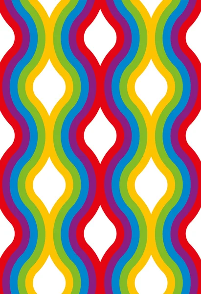 Wavy vertical rainbow seamless pattern, vector background. — Stock Vector