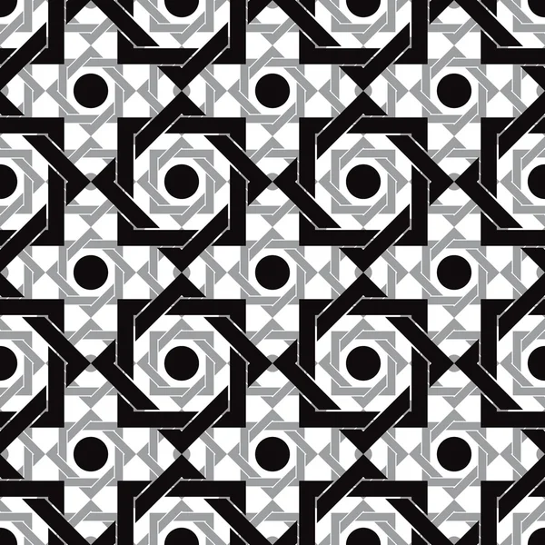 ヴィンテージ タイル シームレスなパターンは、黒と白のベクトルの背景 — ストックベクタ
