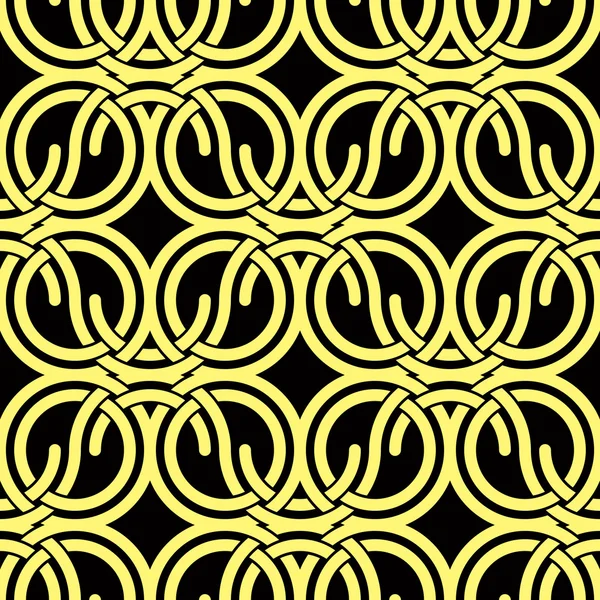 Seamless vintage style circles and waves netting pattern. — Stock Vector