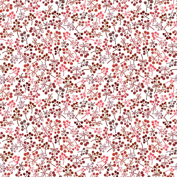 Petites baies rouges fond sans couture, vecteur . — Image vectorielle