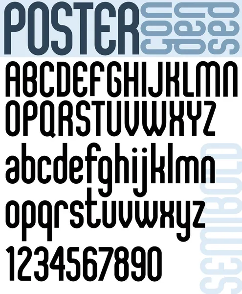 Κλασικό στυλ γραμματοσειράς αφίσα με στρογγυλεμένες γωνίες. — Διανυσματικό Αρχείο