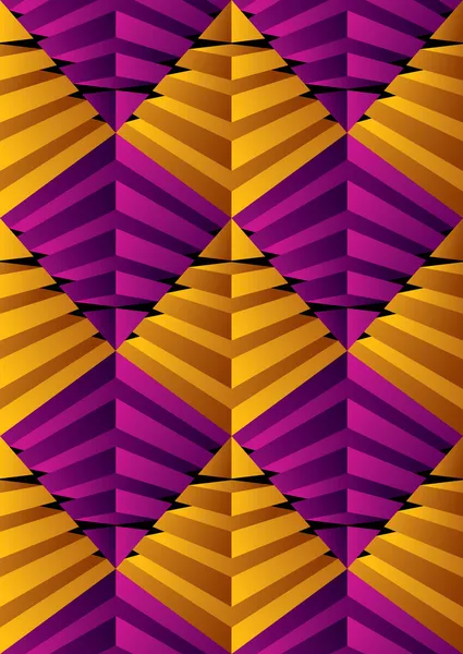 3 d 抽象的なピラミッドのシームレスなパターンは、幾何学的なベクトルれたら — ストックベクタ