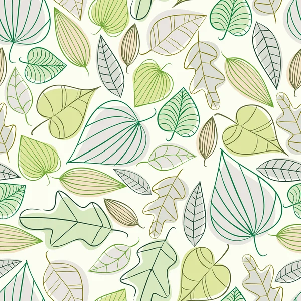 Beautiful spring leaves seamless pattern. — Stock Vector