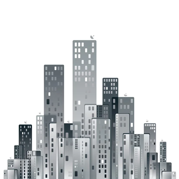 Ilustración de vector de panorama de ciudad moderna . — Vector de stock