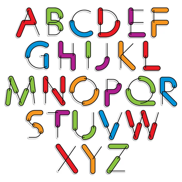 Bizarre police constructeur, lettres vectorielles alphabet . — Image vectorielle