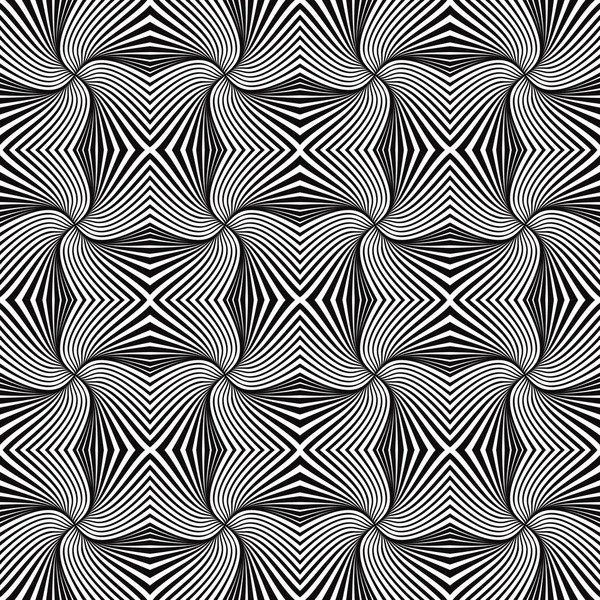 Gedraaid en zig zag abstract lijnen naadloze patroon. — Stockvector