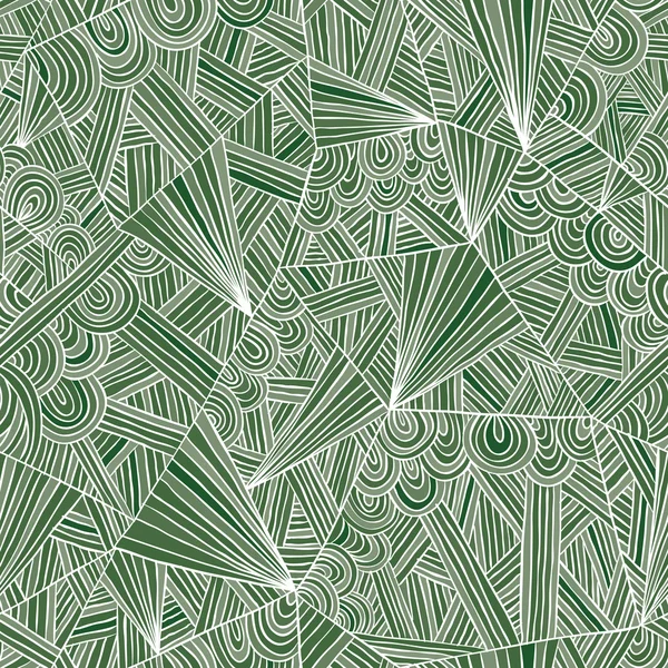 Gröna doddle seamless mönster. — Stock vektor