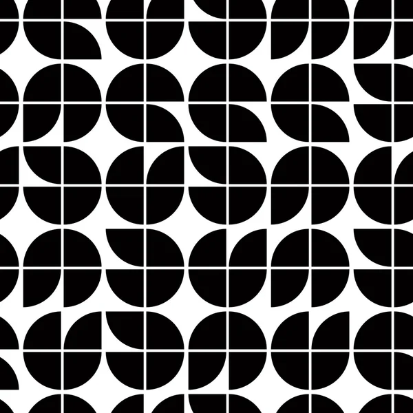 Old mosaic seamless background, vector black and white retro sty — Stock Vector