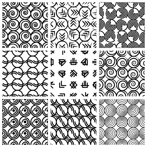 Conjunto de patrones geométricos sin costura 4 . — Vector de stock