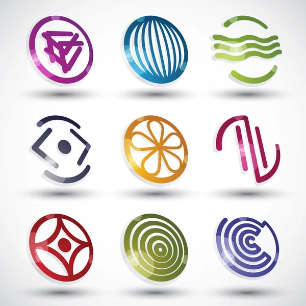 Abstract icons of different shapes vector set. — Stock Vector