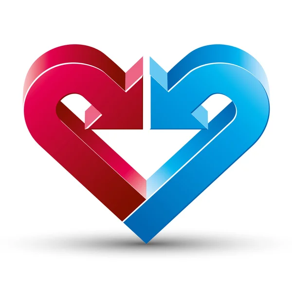Coeur composé de 2 flèches . — Image vectorielle