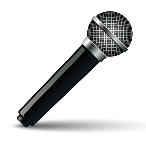 Microphone isolé sur fond blanc. — Image vectorielle